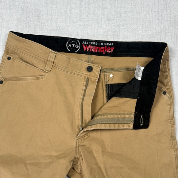 Wrangler ATG Pants Mens 38x30 Brown Canvas All Terrain Gear Double Knee NS857KL - Picture 4 of 9